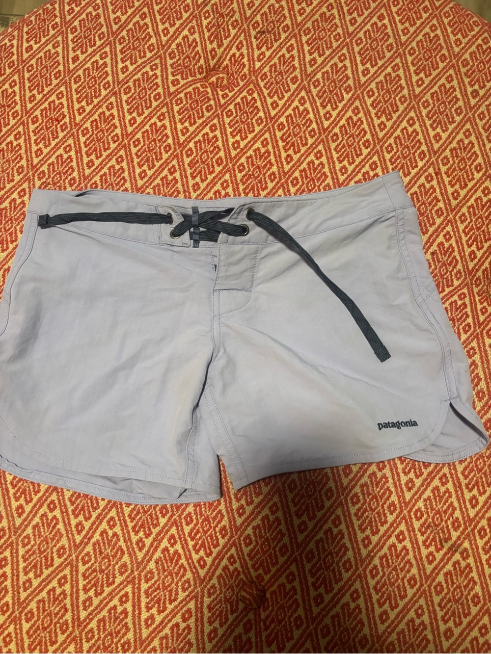 Patagonia Light Blue Women's Shorts with Navy Accents